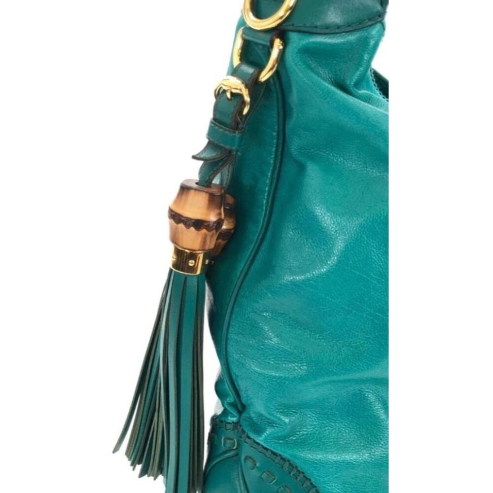 Gucci Jackie Bamboo Large Teal Hobo - Picture 4 of 4